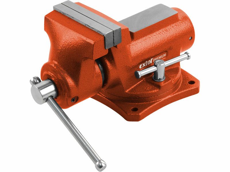 Svěrák otočný s kovadlinou, 100mm, 6,4kg, rozevření 70mm, EXTOL PREMIUM