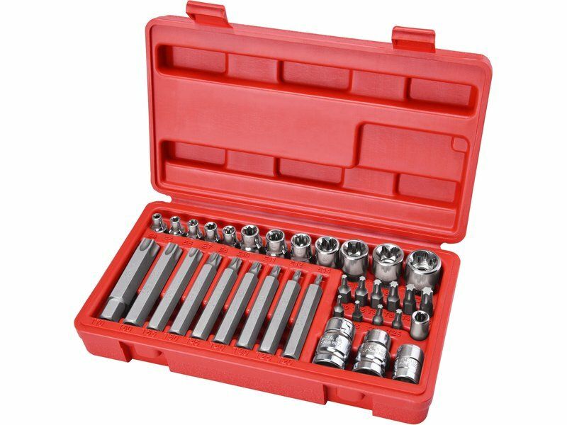Hlavice a hroty sada 35ks, 1/4",3/8", 1/2", EXTOL PREMIUM