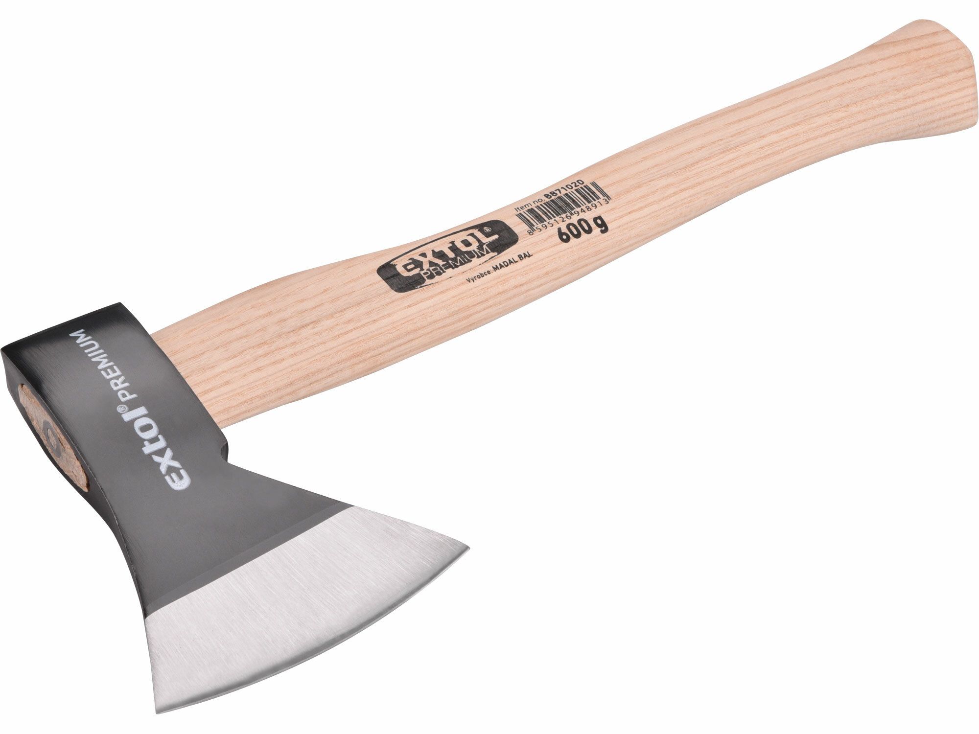 Sekera černá s kvalitní českou bukovou násadou, 600g, násada 36cm, EXTOL PREMIUM