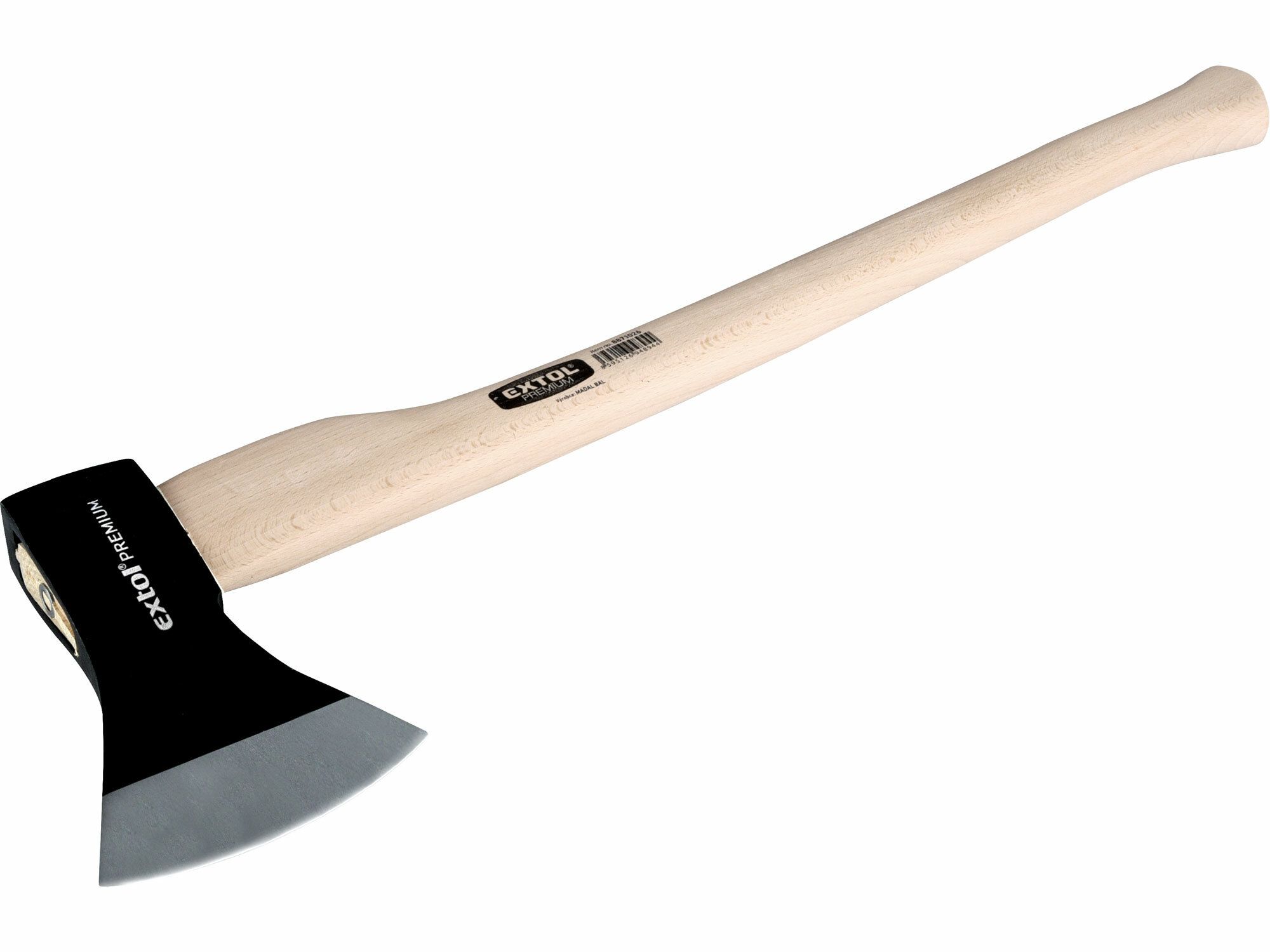 Sekera černá s kvalitní českou bukovou násadou, 1400g, násada 70cm, EXTOL PREMIUM