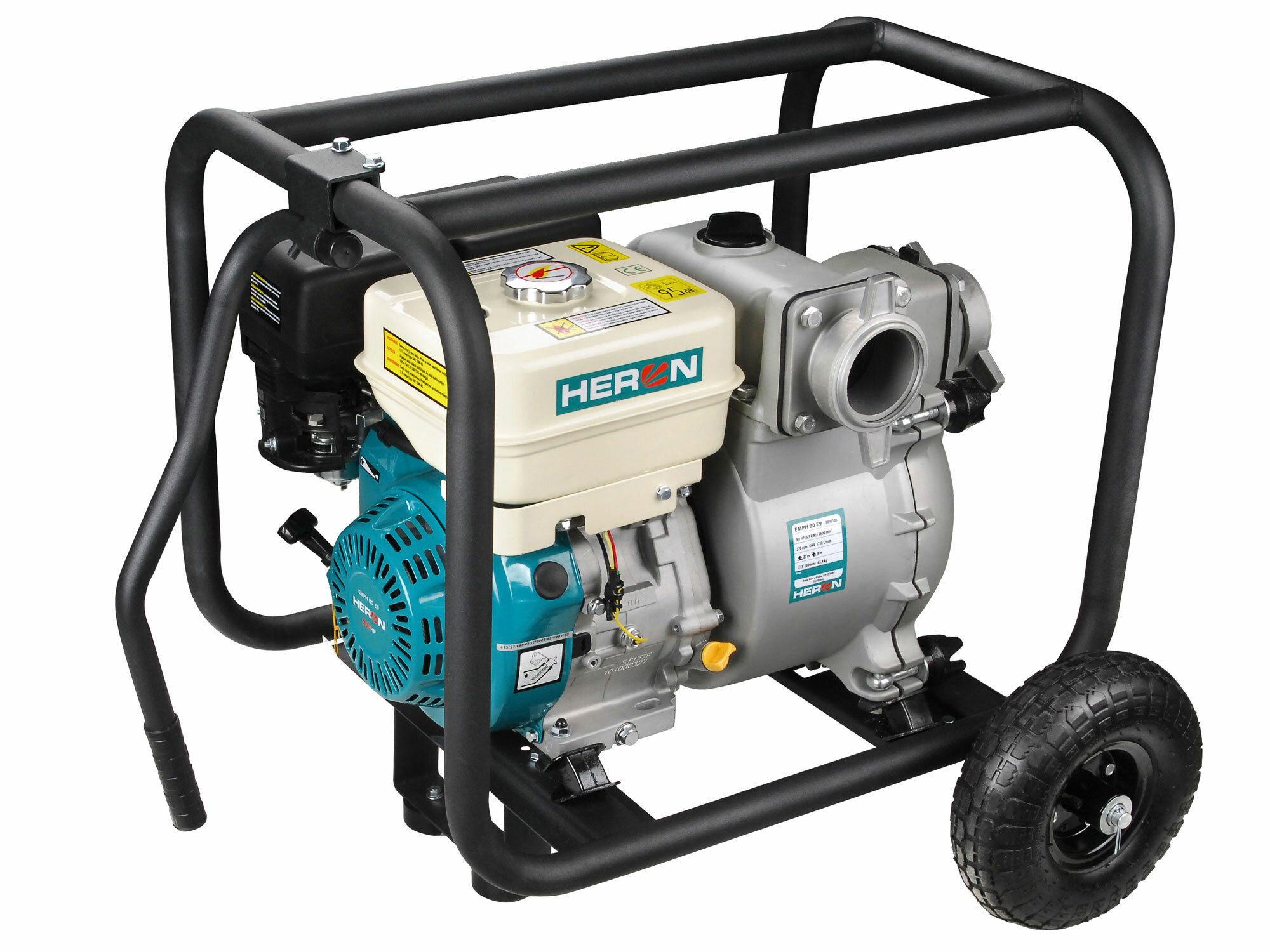 Čerpadlo motorové kalové 9HP, 3"/3" (76mm), 1210l/min = 72,6m3/hod, HERON, záruka 3 roky