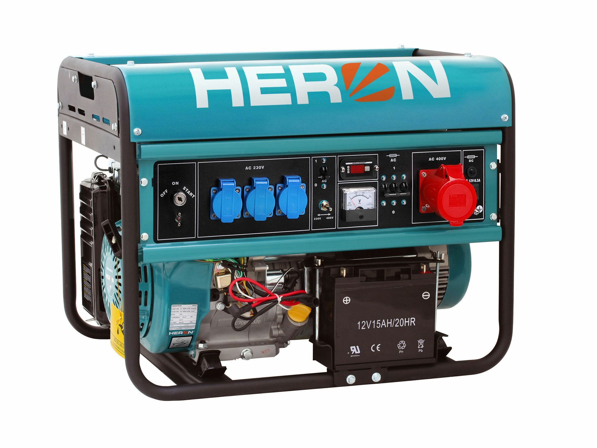 Elektrocentrála benzínová 15HP, elektr. start, 6,8kW (400V)/5,5kW (230V), záruka 3 roky HERON