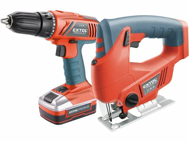 Aku šroubovák 18V Li-ion + zdarma pila přímočará 18V EXTOL PREMIUM