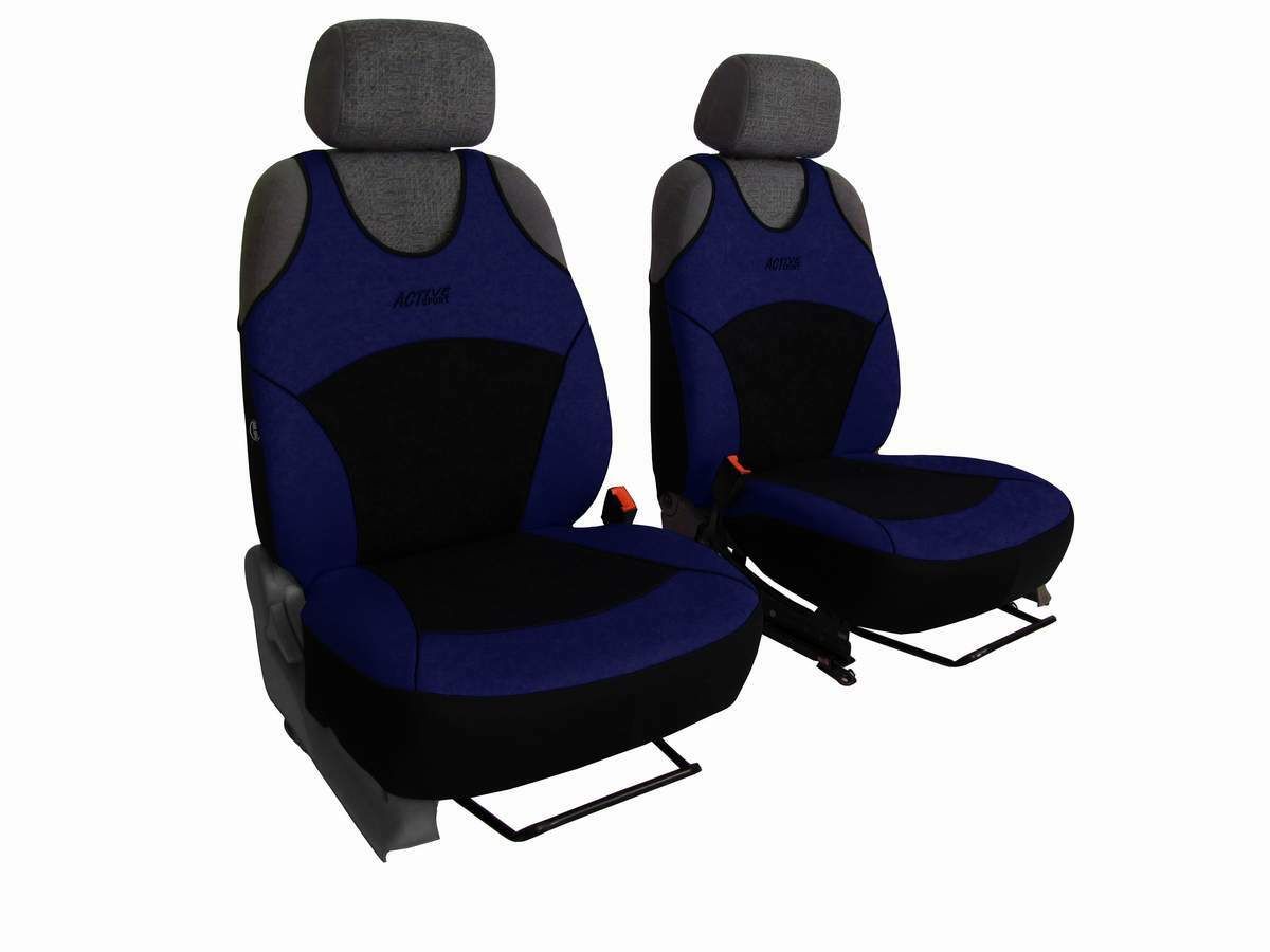 Autopotahy Active Sport Alcantara, sada pro dvě sedadla, modré SIXTOL