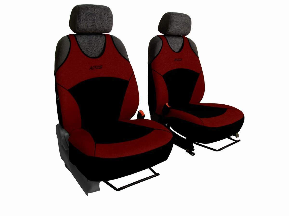 Autopotahy Active Sport Alcantara, sada pro dvě sedadla, vínové SIXTOL