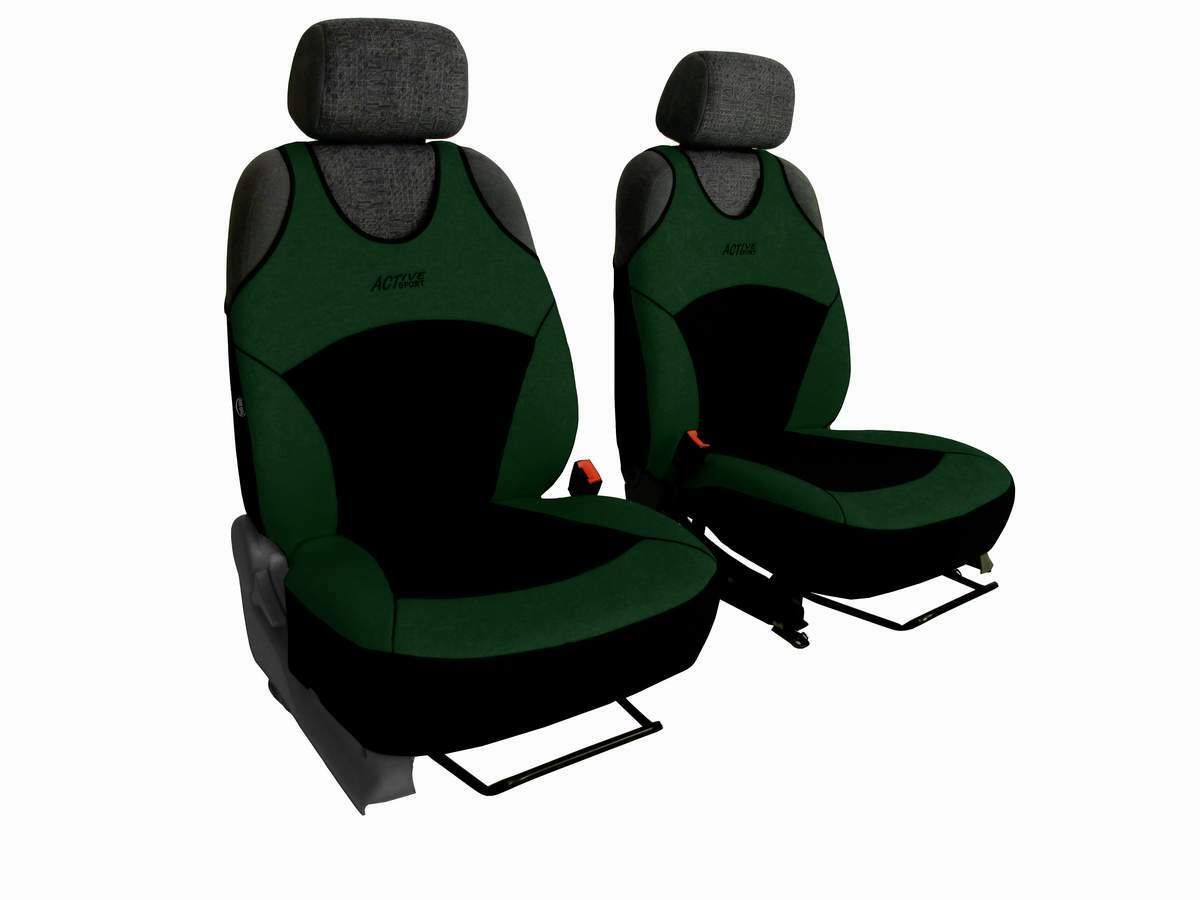 Autopotahy Active Sport Alcantara, sada pro dvě sedadla, zelené SIXTOL