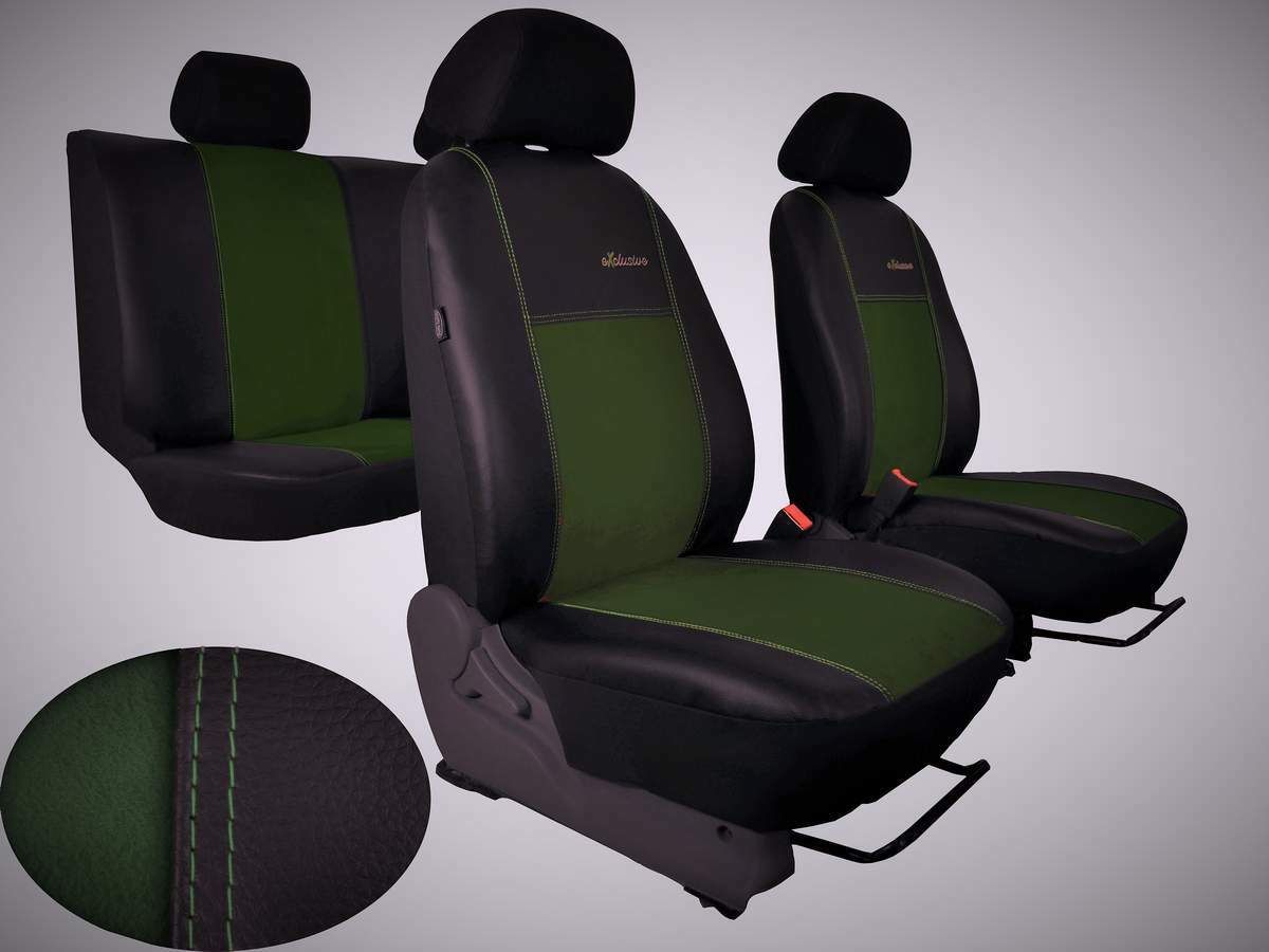 Autopotahy kožené s alcantarou EXCLUSIVE zelené SIXTOL