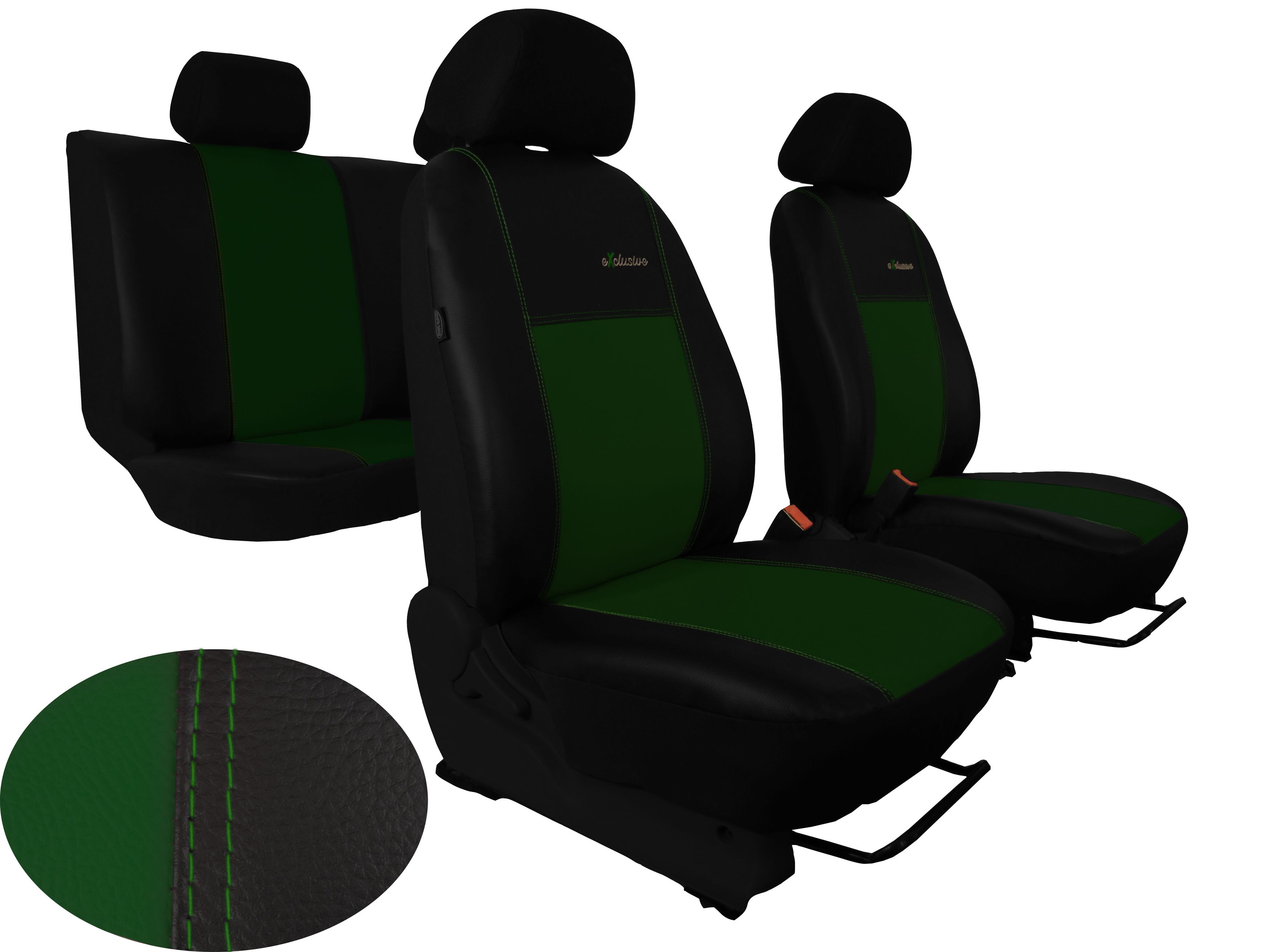 Autopotahy Volkswagen Golf IV, od r 1997-2006, kožené EXCLUSIVE zelené SIXTOL