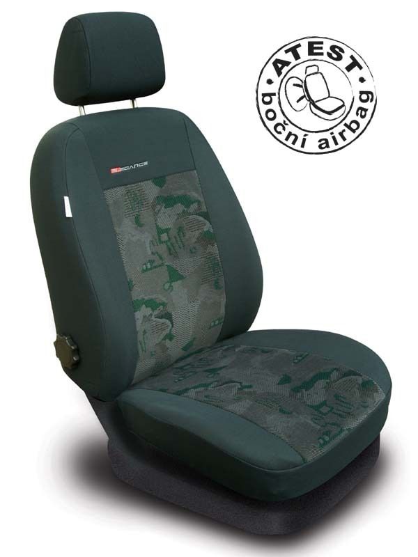 Autopotahy Škoda Fabia II, dělená, zelené SIXTOL