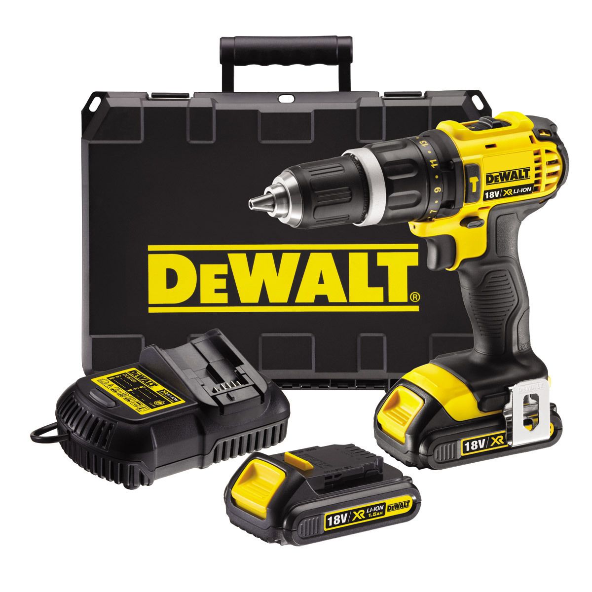 Příklepová vrtačka/šroubovák aku, 2x1.5Ah, 18V XR Li-Ion, DeWALT DCD785C2