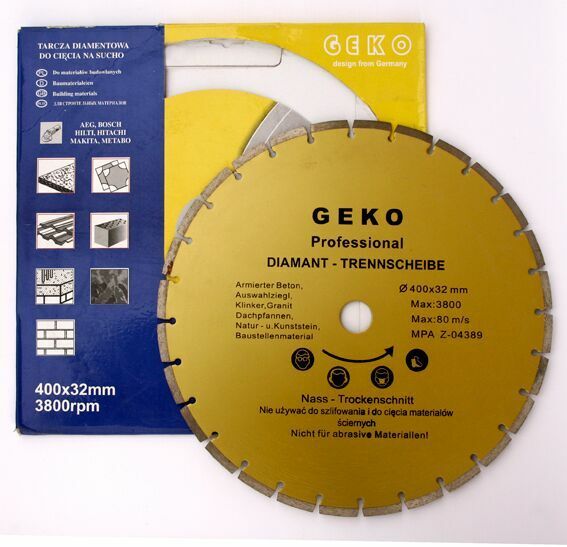 Diamantový řezný kotouč segmentový, 400x8x32mm, GEKO