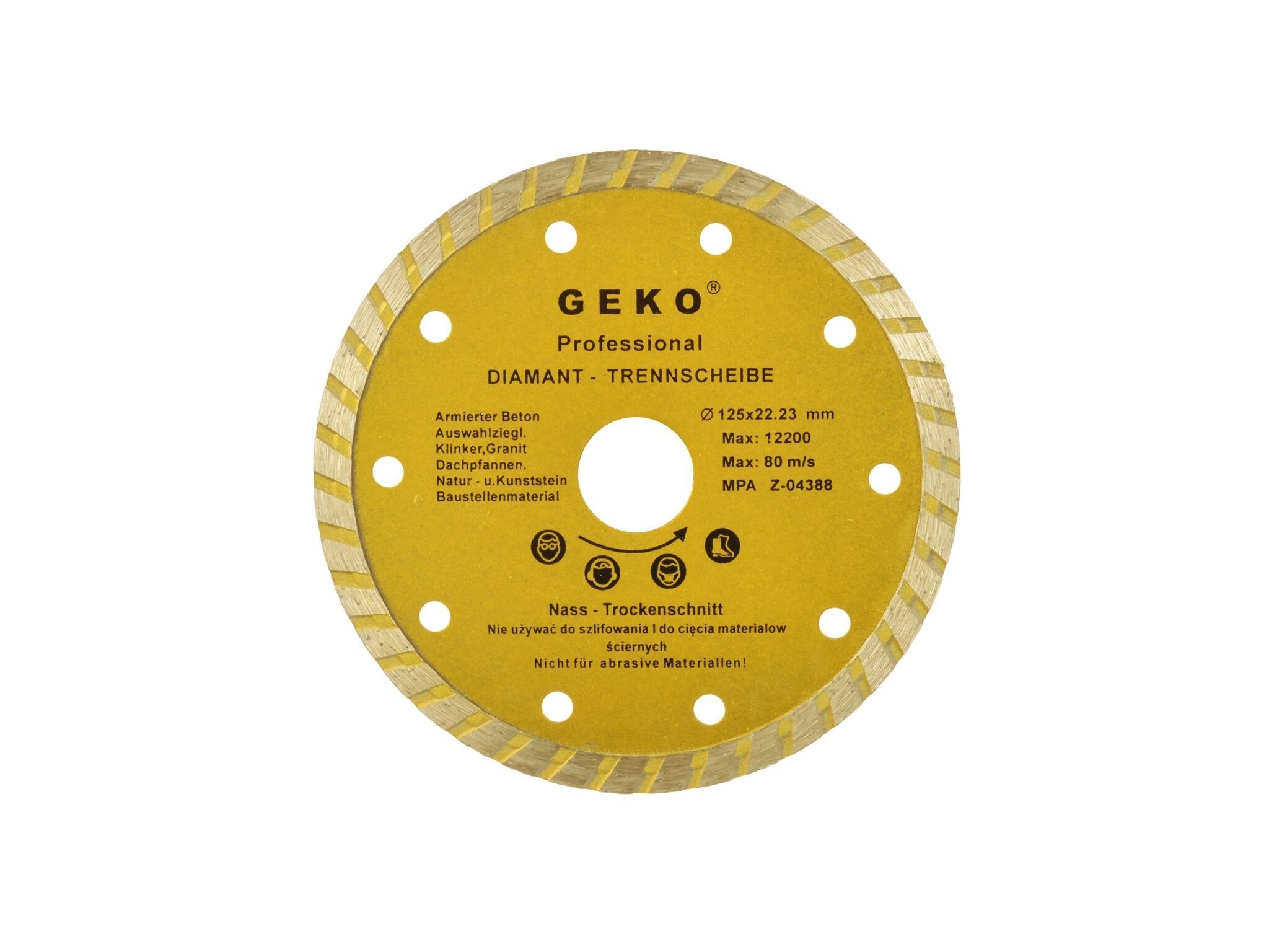 Diamantový řezný kotouč, TURBO, 125x22mm, GEKO