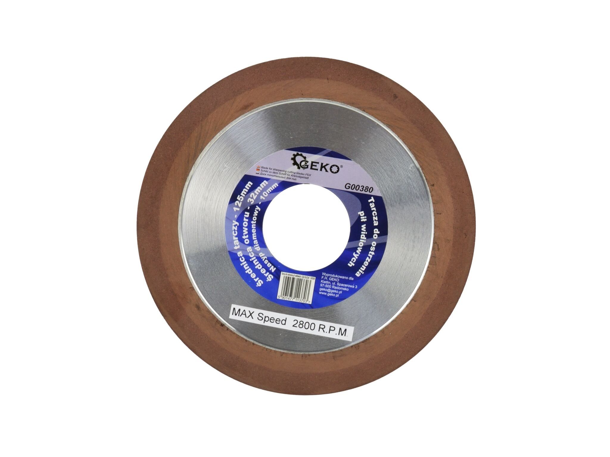 Kotouč na ostření řezných nožů, 125x10x32mm, tloušťka 2mm, GEKO
