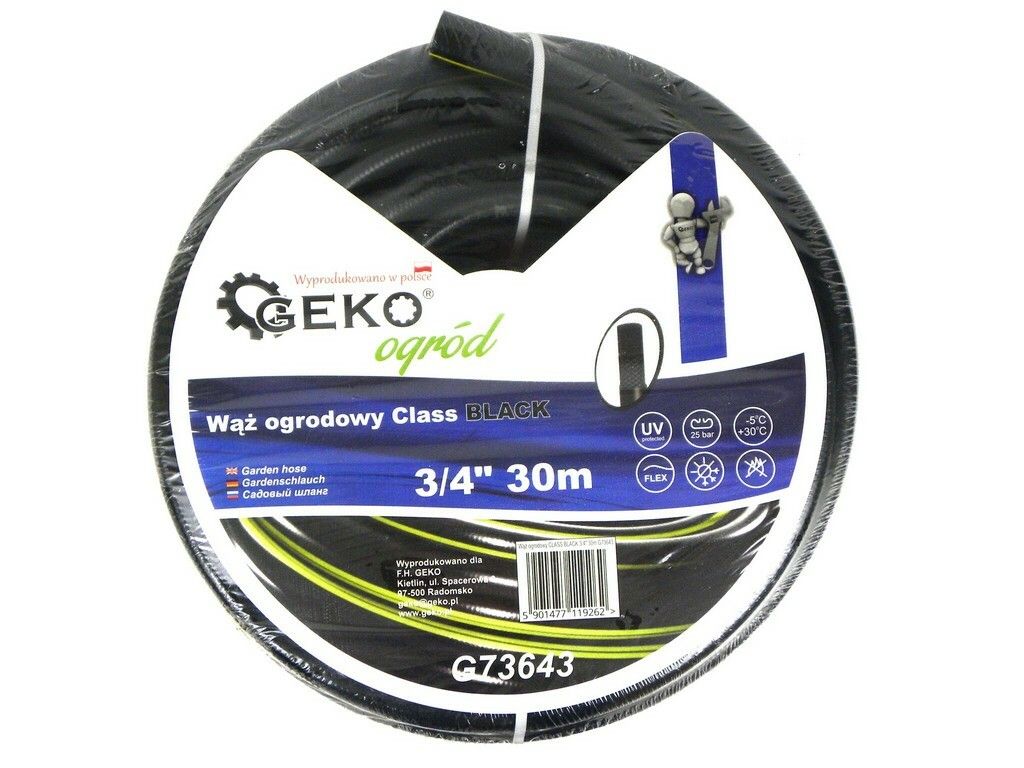 Hadice zahradní černá 3/4", 30 m, GEKO