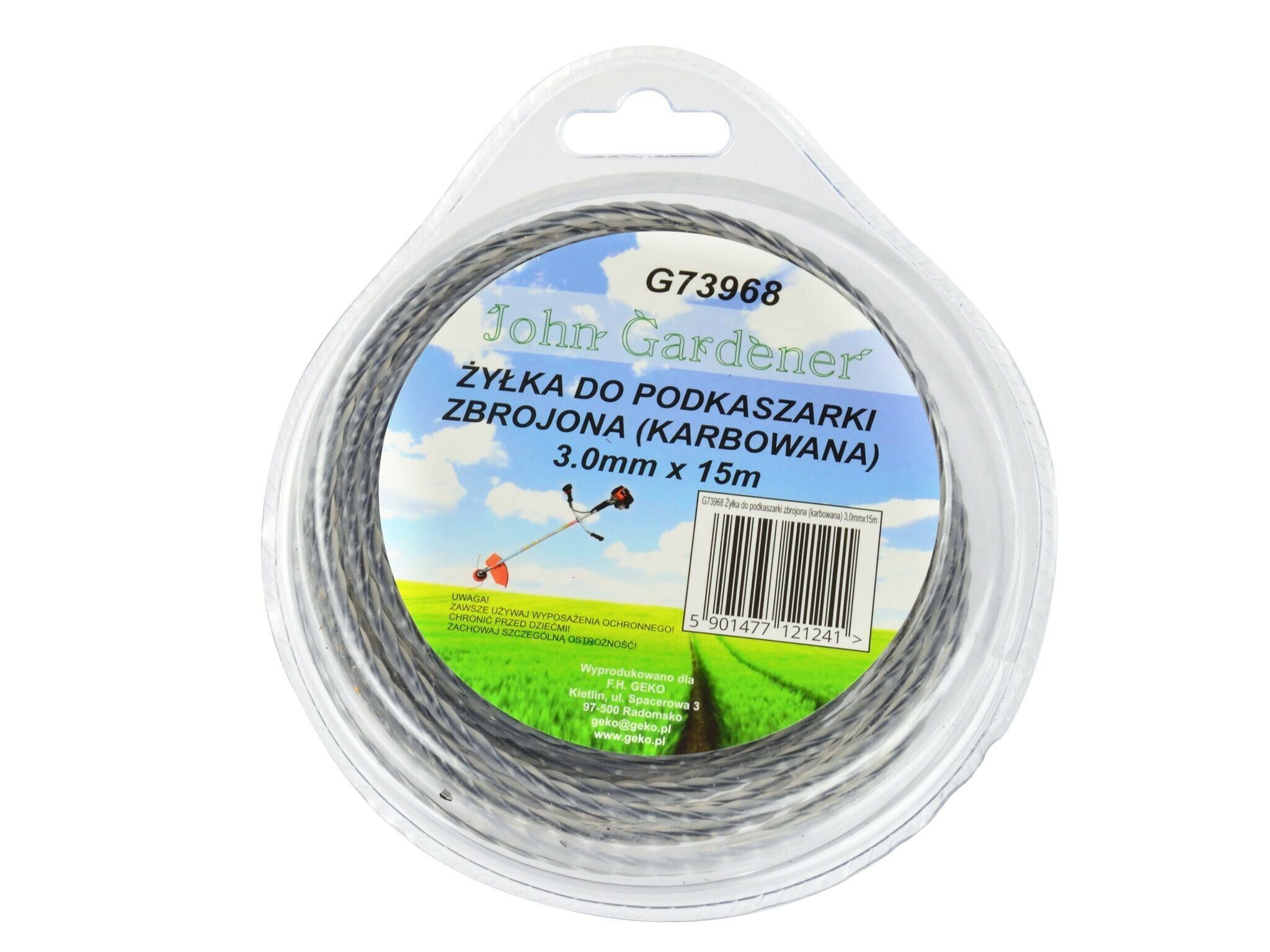 Struna do sekačky zesílená, 3,0mm, 15m, zvlněný profil, nylon, GEKO