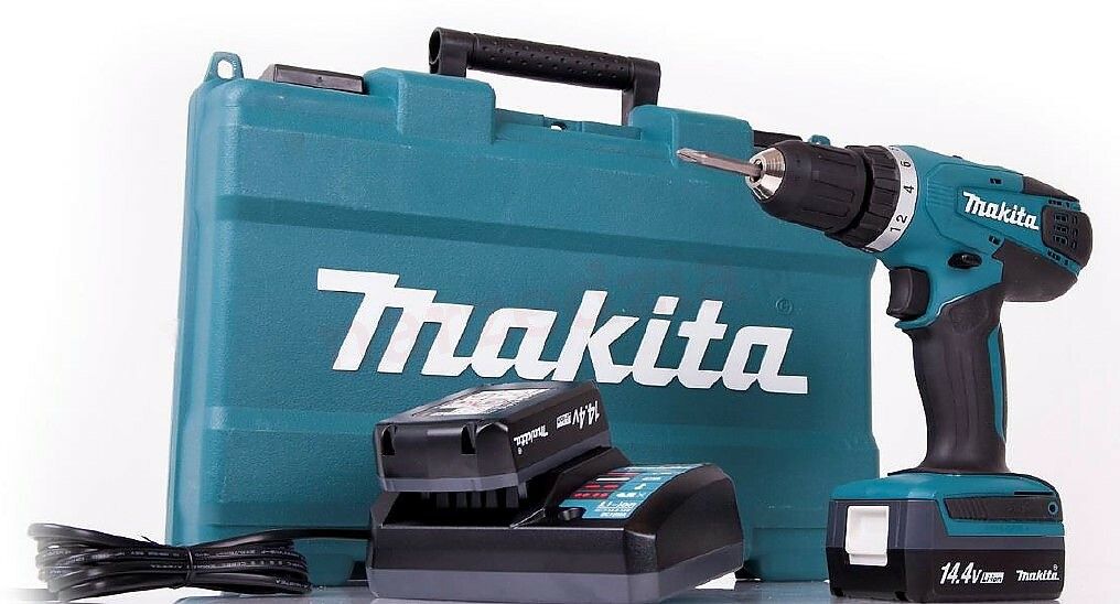 Aku vrtací šroubovák Makita DF347DWE, 14,4V, 2x baterie, nabíječka, kufr