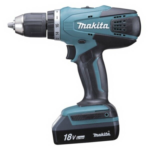 Aku vrtací šroubovák Makita DF457DWE, 18V, 2x baterie, nabíječka, kufr