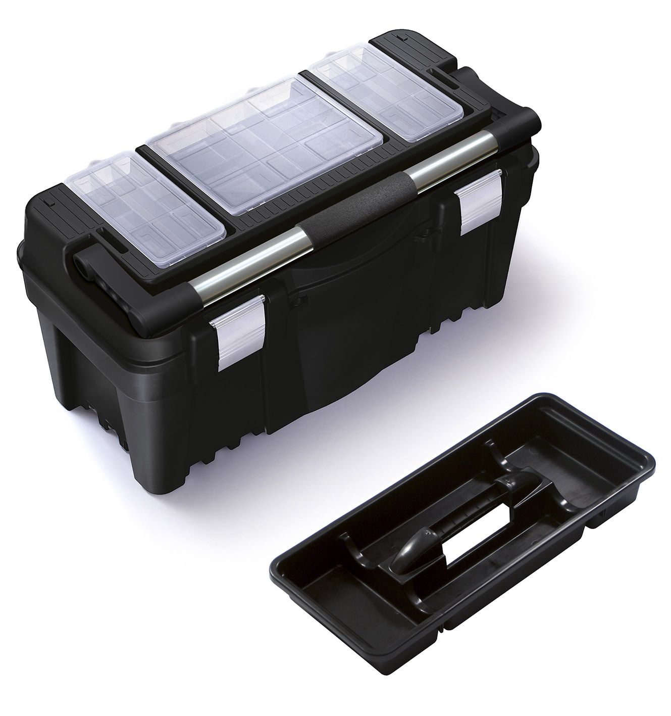 Plastový box na nářadí 22", nosnost 22 kg, PRACTIC, 3 organizéry na víku Prosperplast