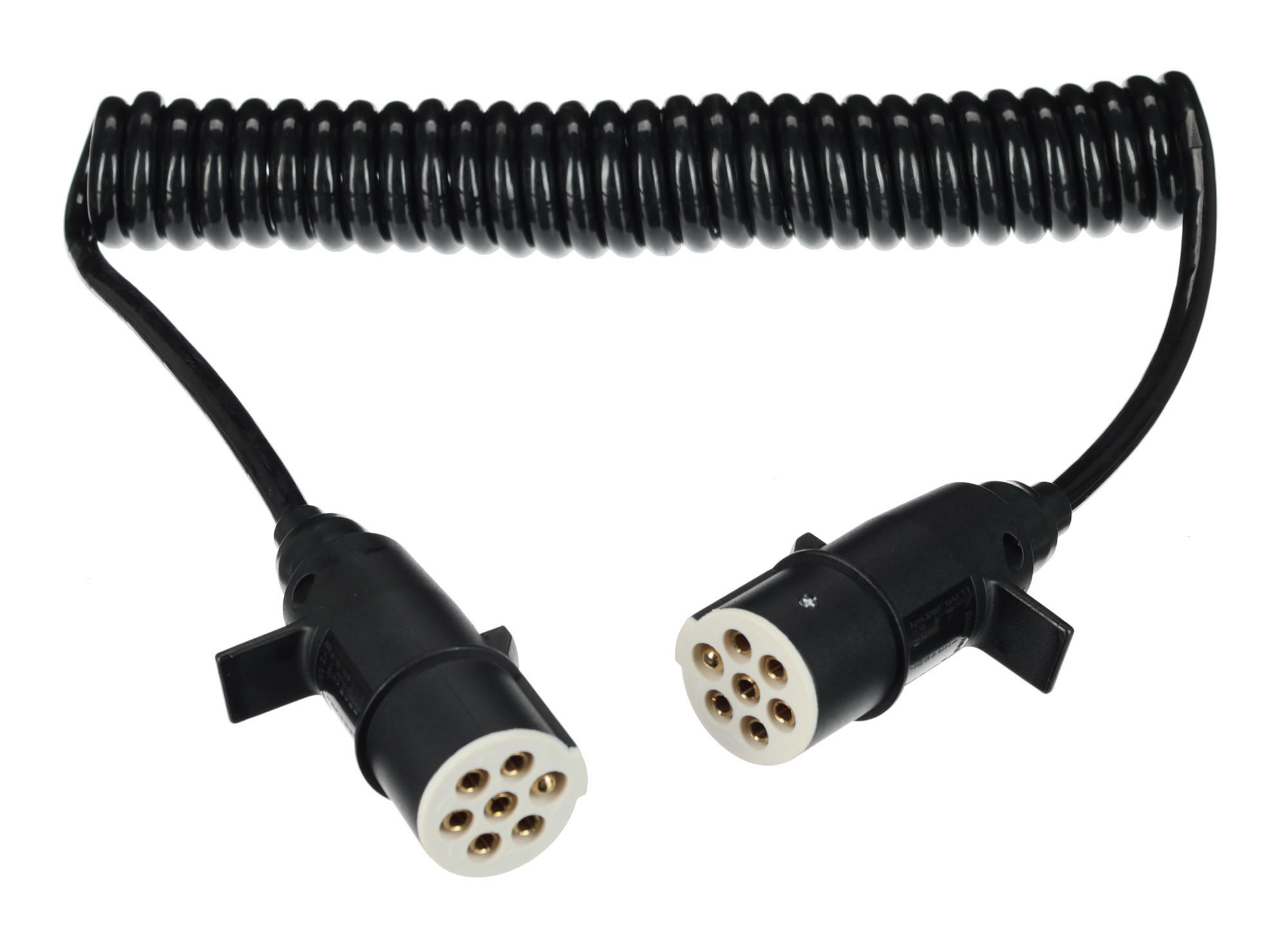 Propojovací spirálový kabel 7pin typ S TRAILER CABLE 10, plastová zástrčka, 24V, 3,5m SIXTOL