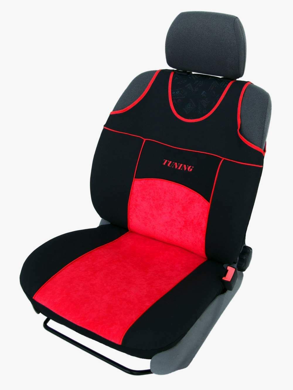 Autopotahy TUNING EXTREME s alcantarou, sada pro dvě sedadla, červené SIXTOL