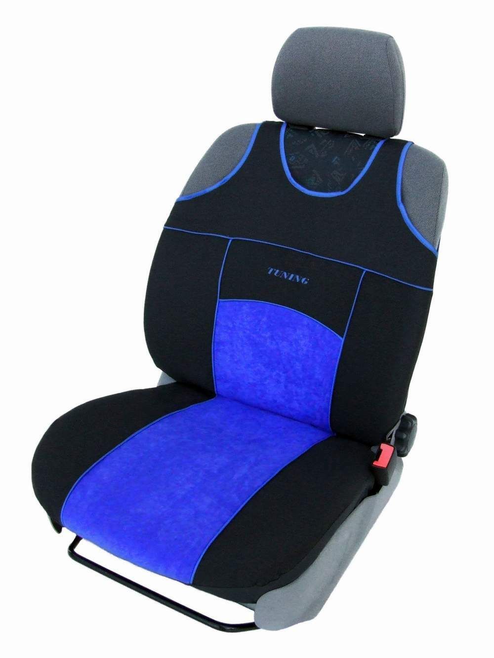 Autopotahy TUNING EXTREME s alcantarou, sada pro dvě sedadla, modré SIXTOL
