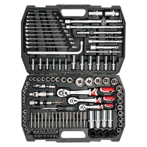 Gola sada 1/2", 3/8", 1/4" + příslušenství, 128 ks, YATO