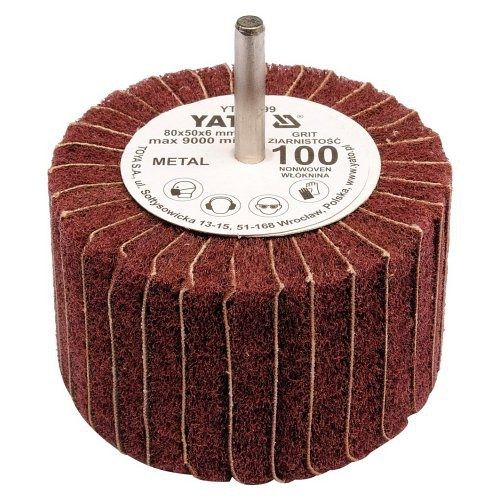 Kotouč lamelový radiální, 80x50, P150, s hřídelí 6 mm, YATO