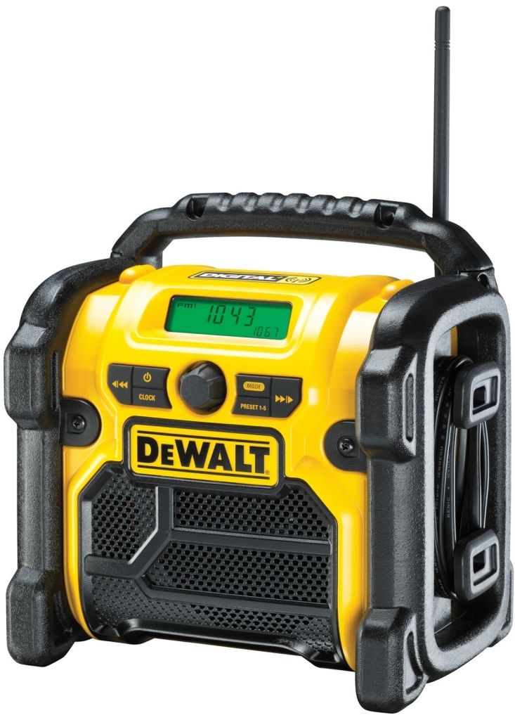 Aku rádio DeWalt napájené 220 V nebo XR baterií, bez akumulátorů DCR020