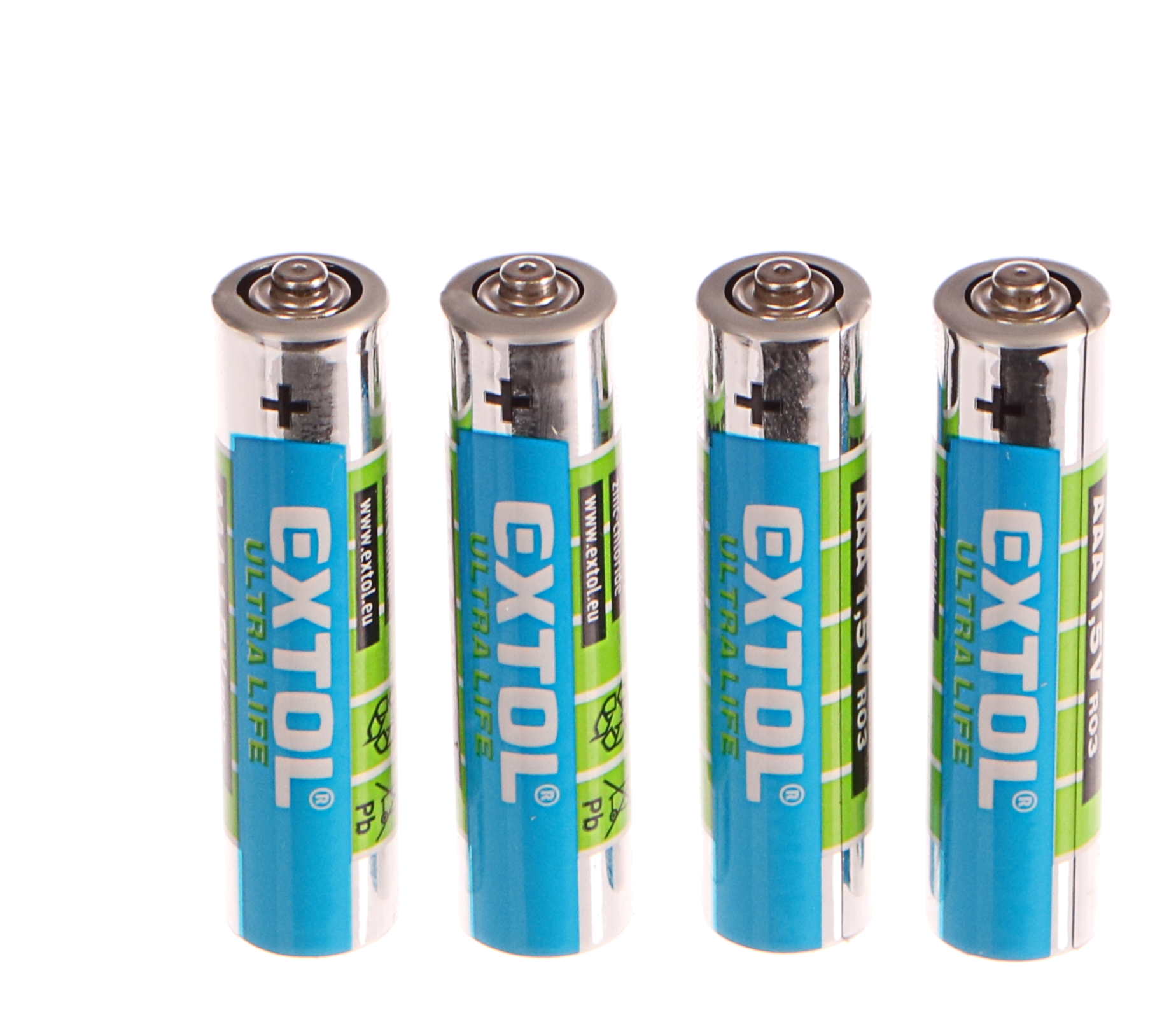 Baterie zink-chloridové, 4ks, 1,5V AAA (LR03), EXTOL LIGHT