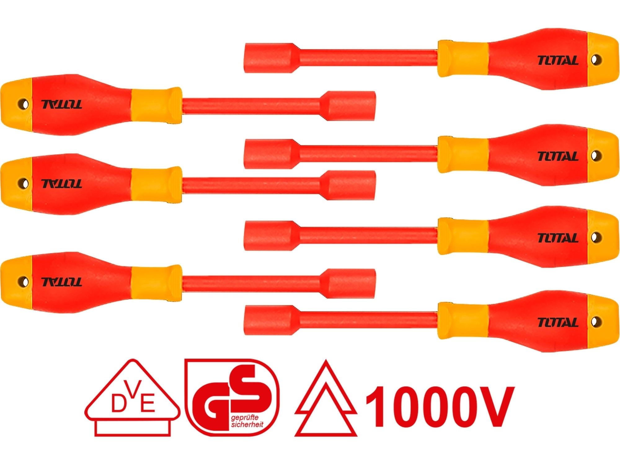 Fotografie Elektrikářské šroubováky maticové, sada 7ks, industrial, 50BV30 TOTAL-TOOLS