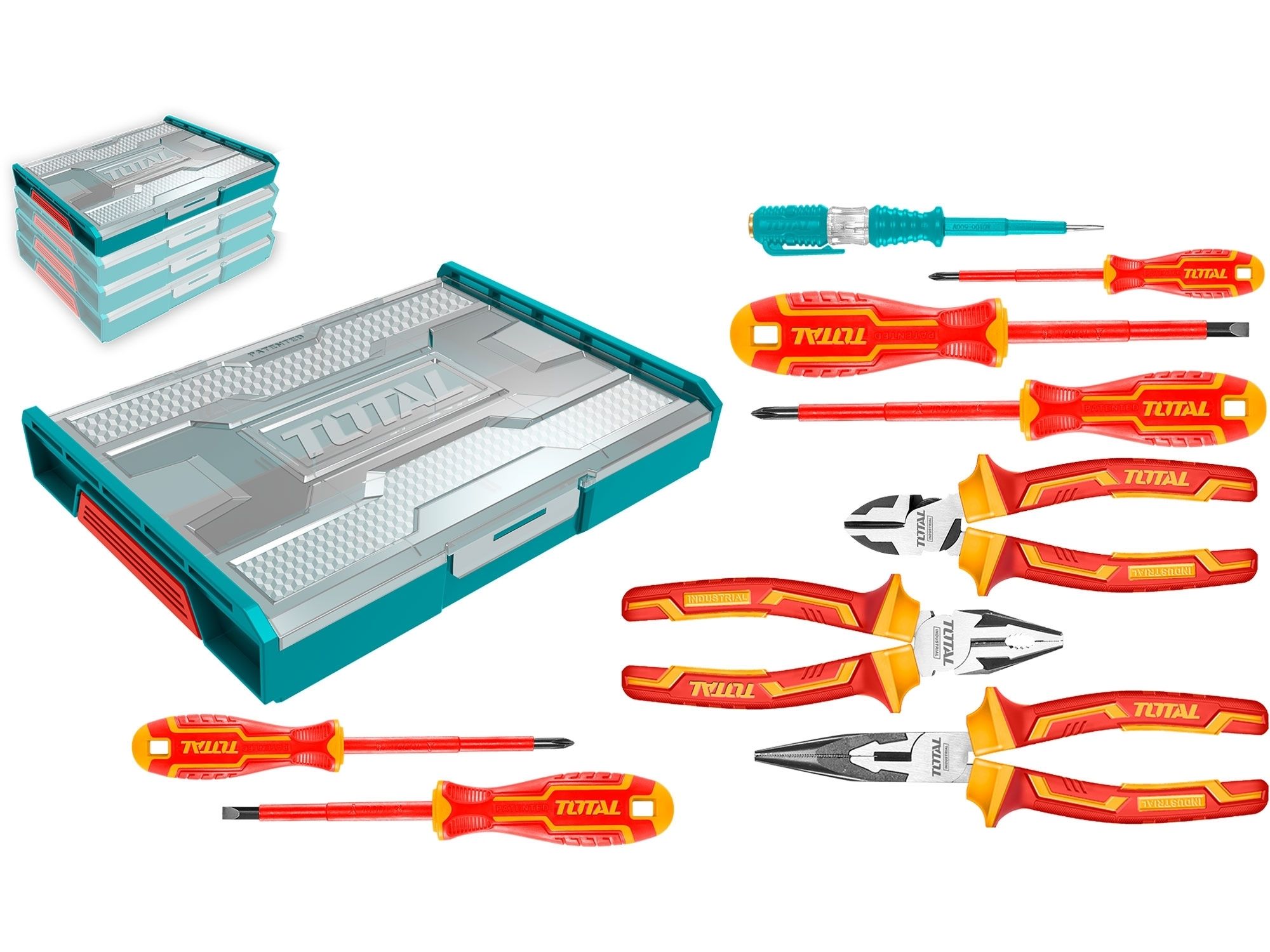 Elektrikářské nářadí, sada 9ks, industrial TOTAL-TOOLS