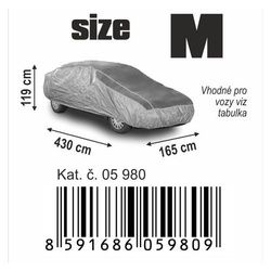 Ochranná plachta na auto proti kroupám M 430×165×119cm COMPASS