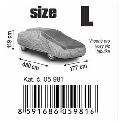 Ochranná plachta na auto proti kroupám L 480×177×119cm COMPASS