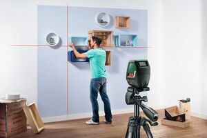 Samonivelační křížový laser Bosch PLL 2 Set, stativ, 0603663401