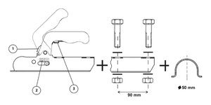 Přívěsný kloub - trubková oj 50mm E homologace COMPASS