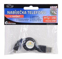 Nabíječka telefonu USB - MICRO USB navíjecí COMPASS