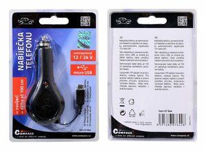 Nabíječka telefonu 12/24V MICRO USB navíjecí COMPASS