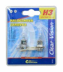 Žárovka 12V H3 55W Pk22s blister 2ks COMPASS