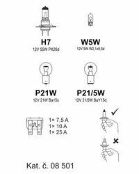Žárovky servisní box univerzální H7 COMPASS