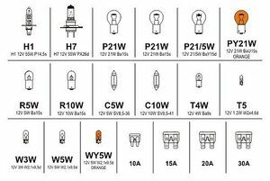 Žárovky 12V servisní box MEGA H1+H7+pojistky COMPASS
