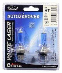 Žárovka 12V H7 55W PX26d WHITE LASER blister 2ks COMPASS