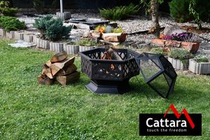 Ohniště HEXAGON copper patina s poklopem CATTARA