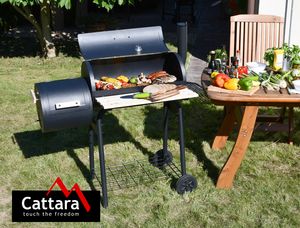 Gril na dřevěné uhlí SMOKIE s udírnou CATTARA