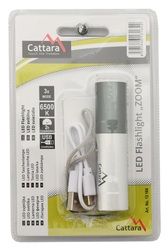 Svítilna kapesní LED 120lm ZOOM nabíjecí SILVER CATTARA