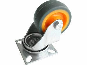 Kolečko termoplast otočné, O 50mm, šířka 18mm, rozměr kovové základny 50x50mm