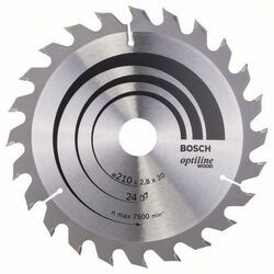 Pilový kotouč Optiline Wood - 210 x 30 x 2,8 mm, 24 - 3165140194150 BOSCH