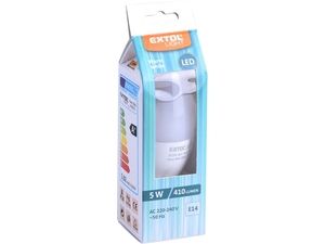 Žárovka LED svíčka, 5W, 410lm, E14, teplá bílá EXTOL-LIGHT