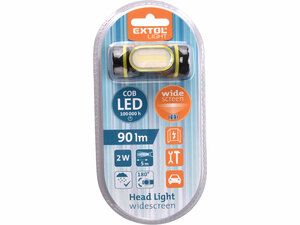 Čelovka širokoúhlá 90lm COB, 2W COB LED EXTOL-LIGHT