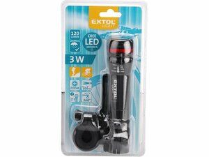 Svítilna 3W CREE LED s držákem na kolo, dosvit až 100m, funkce ZOOM EXTOL-LIGHT