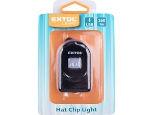 Světlo na čepici s klipem, 160lm, USB nabíjení EXTOL-LIGHT